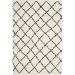 Safavieh Shaggy Indoor Woven Area Rug, Dallas Shag Collection, SGD258, in Ivory & Dark Grey, 155 X 229 cm