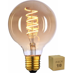 10 pack - Dimbare E27 LED Lamp Gold krul - Spiraal