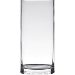 Hakbijl Glass Vaas - cilinder vorm - transparant - 40 x 12 cm - Vazen