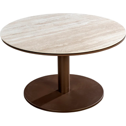 Millor side table dia. 80x40 cm aluminium bronze/travertin