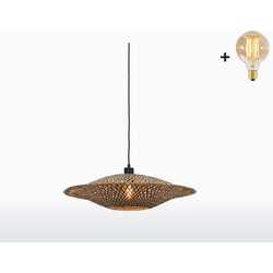 Hanglamp - BALI - Bamboe - Product Grootte: Medium / Product Gloeilamp: Ja