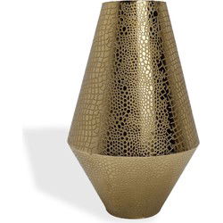 Indore Home - Vaas Crocodile - Large - Gouden vaas - Woonkamer Decoratie