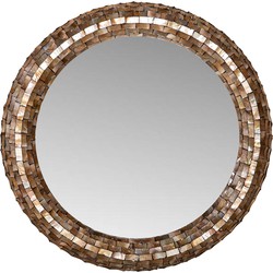 PTMD Chelsae Bronze poly round shell mirror large