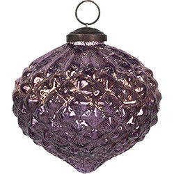 Clayre & Eef Kerstbal Paars Glas