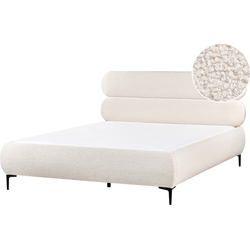 LESSAY - Tweepersoonsbed - Off-white - 160 x 200 cm - Bouclé