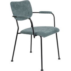 Zuiver Benson Eetkamerstoelen met armleuning Grijs Blauw - Set van 2