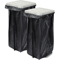 Nordix Vuilniszakhouder - Set van 2 stuks - Vuilniszakstandaard - Vuilzakhouder - Wit - 60 Liter