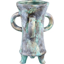 PTMD Ayaz Turquoise glazed ceramic pot with four ears