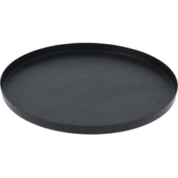 HS Collection Onderbord/kaarsenbord - RVS - zwart - 21 x 2 cm - Kaarsenplateaus