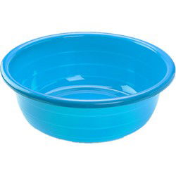 Set van 2x stuks grote kunststof teiltje/afwasbak rond 11 liter blauw - Afwasbak