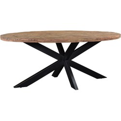 D - Livingfurn -  Eetkamertafel - Rond -  Riverwood  - 210 cm - Bruin