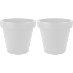 2x Witte plantenpotten 25 cm - Plantenpotten