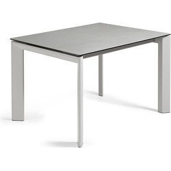 Kave Home - Axis uitschuifbare keramische tafel met grijze stalen poten 120 (180) cm