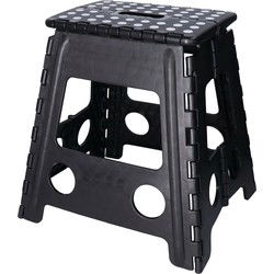 Benson Opvouwbaar krukje - zwart - 39 cm - kunststof - tot 120 kg - Huishoudkrukjes