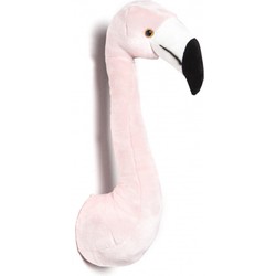 Pluche flamingokop voor aan de muur - Vogel knuffels