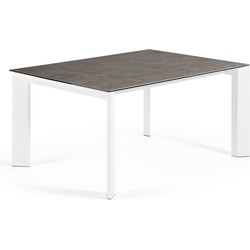 Kave Home - Axis uitschuifbare keramische tafel met witte stalen poten (220) cm
