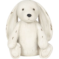 Clayre & Eef Beeld Hond 14x12x16 cm Wit Polyresin Woonaccessoires