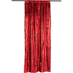 J-line - Gordijn Omkeerbaar Sequin Rood/goud - 250x125x1cm