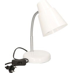 Staande bureaulamp wit 14 x 14 x 34 cm verstelbare lamp verlichting - Bureaulampen