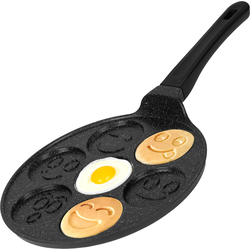 Pancake pan Smiley - Baghrir - Marmercoating met anti-aanbaklaag - Ø 26,5 cm - 7 kops