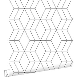 ESTAhome behang art deco motief wit en zwart - 0,53 x 10,05 m - 139149