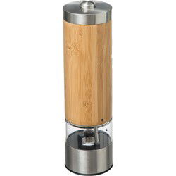 5five Peper/zoutmolen - elektrisch - bamboe - beige - 20 cm - Peper en zoutstel