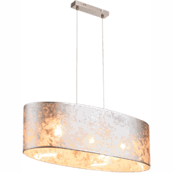 Moderne hanglamp met doorschijnende kap| Metallic I | Hanglamp | Zilver | Woonkamer | Eetkamer