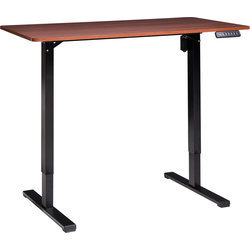 TAVARES - Elektrisch verstelbaar bureau - Bruin/Zwart - Vezelplaat