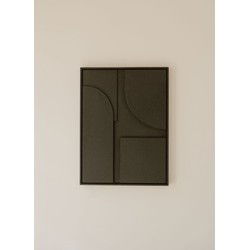 Indore Home – 3D Schilderij – Design B1 – Abstracte vormen – 3D wandpaneel - Zwart