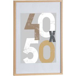 Houten fotolijst - bruin - 50 x 70 cm - met passe-partout - Fotolijsten