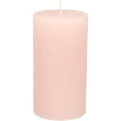 Stompkaars/cilinderkaars - licht roze - 7 x 13 cm - rustiek model - Stompkaarsen