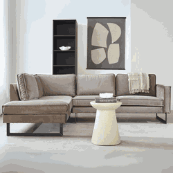 Hoekbank Quinn velvet taupe links