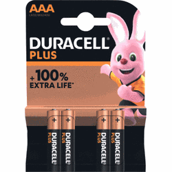 Duracell Plus Power AAA Batterij, LR03, Niet Oplaadbaar, 4 Stuks