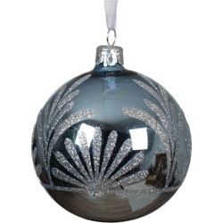 Kerstballen glas d8 cm ijsblauw Y