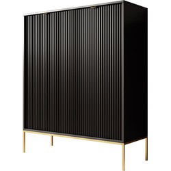 Meubella - Dressoir Navil 2 - Zwart - 104 cm - Hoog