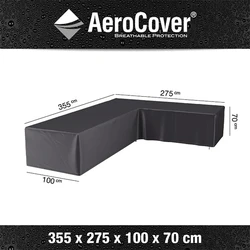 AeroCover | Loungesethoes 355 x 275 x 100 x 70(h) | L-vorm Rechts