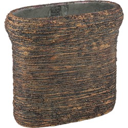 PTMD Bloempot Ricci - 40x20x36 cm - Cement - Zwart