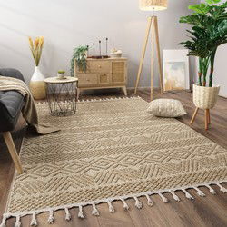 Laagpolig Scandi Munilia Vloerkleed - Beige / Naturel - 160x220 cm