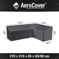 AeroCover | Loungesethoes 270 x 210 x 85 x 65(h) cm | L-vorm Rechts