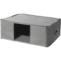 Opberghoes voor dekbed in grijze linnenlook stof - L66 cm