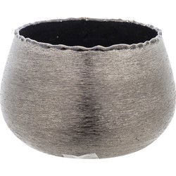 Cosy @ Home Waxinelichthouder - zilver/zwart - aluminium - 10 cm - Waxinelichtjeshouders