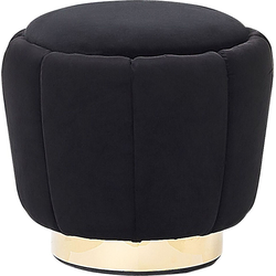 IRVING  - Poef - Zwart - 43 cm - Fluweel