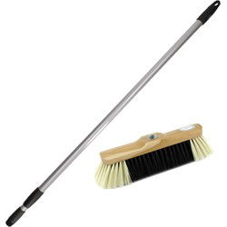 Binnen bezem synthetisch inclusief metalen telescoopsteel grijs 130 cm - Bezem