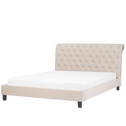 Beliani REIMS - Tweepersoonsbed-Beige-Polyester