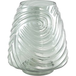 PTMD Silli Green sprayed glass vase wavy structure M