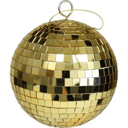 Othmar Decorations disco kerstballen - goud - 15 cm - kunststof - Kerstbal