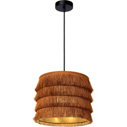 Okergele hedendaagse frivole retro look hanglamp 25 cm Ø E27