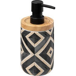 5Five Zeeppompje/dispenser Canvas - zwart - 8 x 19 cm - 270 ml - Zeeppompjes