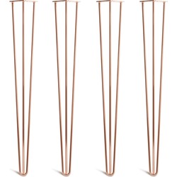 The Hairpin Leg Co. - Hairpin Legs - 10mm - Werkbladpoten - 3 Staven - Koper