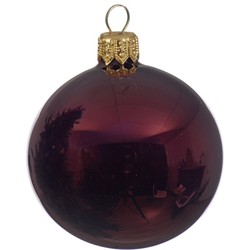 Kerstballen glas glans 15 cm ossenbloed